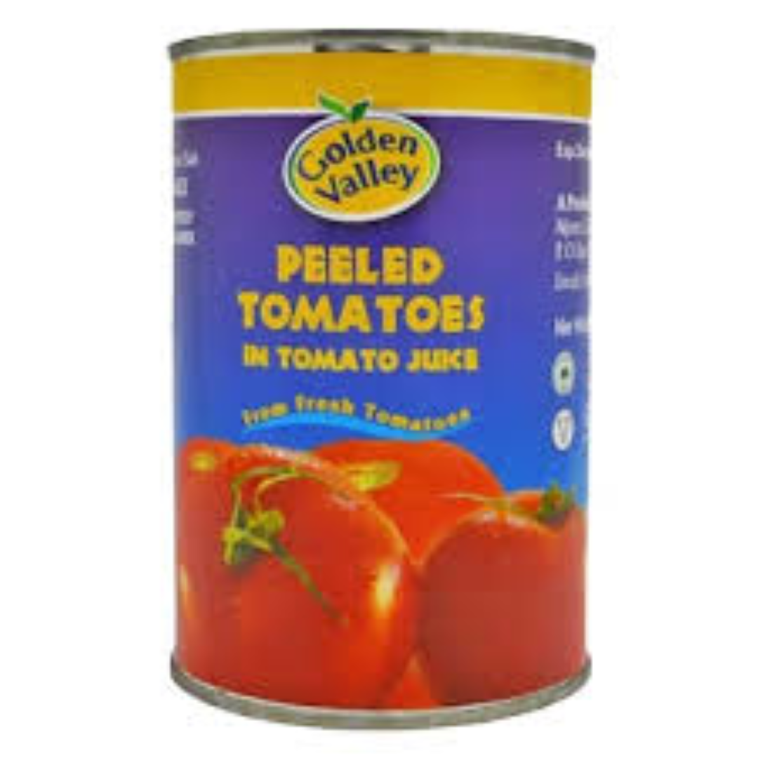 GOLDEN VALLEY WHOLE PEELED TOMATOES 420G